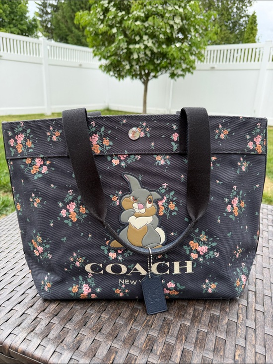 Coach Handbags - NWOT Disney x Coach Bag with Rose Bouquet Print and Thumper [limited edition]